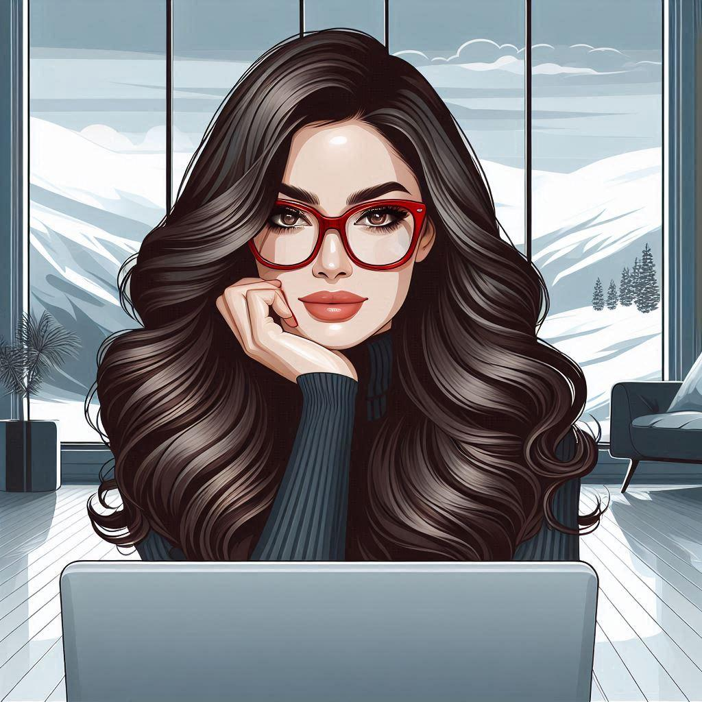 Female coder working on a laptop